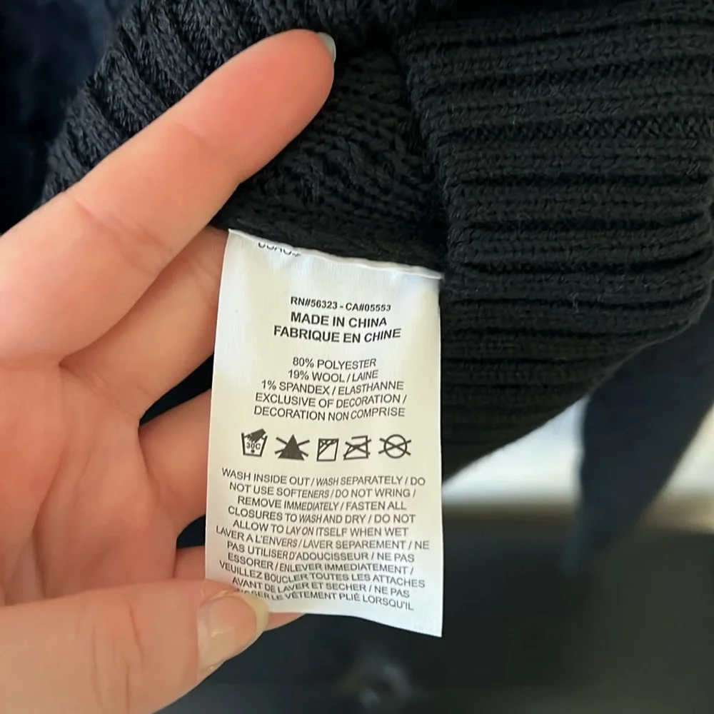 Nike Cable Knit Sweater Turtleneck Black Size Medium Mens Loose Fit - Picture 13 of 16